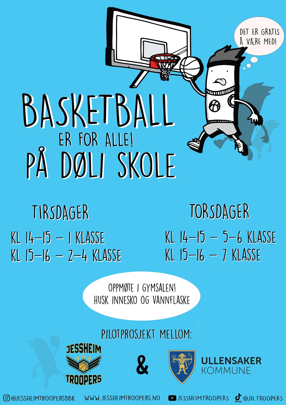 Samarbeid mellom Døli skole og Jessheim Troopers basketball