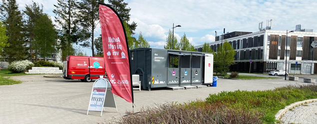 Mini-gjenvinningsstasjon i Ullensaker i uke 17 og 18